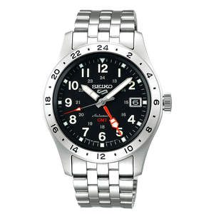 Black polar explorer Seiko 5 Sports Field GMT Automatic Men's Watch