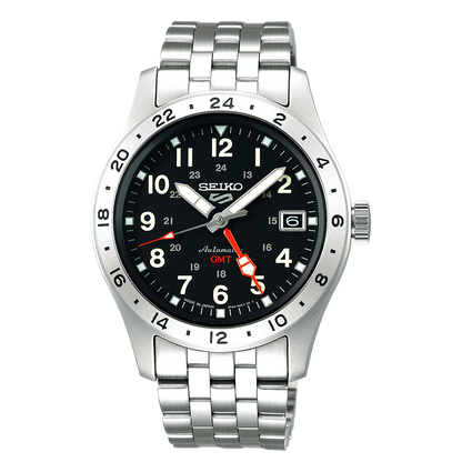 Black polar explorer Seiko 5 Sports Field GMT Automatic Men's Watch