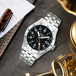 Black polar explorer Seiko 5 Sports Field GMT Automatic Men's Watch