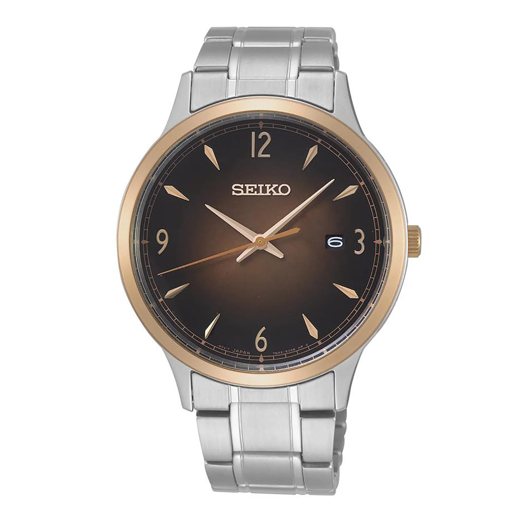 Seiko Watch Quartz Analog Brown Silver SGEH90P1