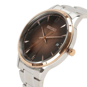 Seiko Watch Quartz Analog Brown Silver SGEH90P1